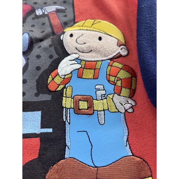 Vintage Y2K Bob The Builder Shirt Fleece PBS Kids Sz 4 Toddler Orange Tools - Picture 3 of 8